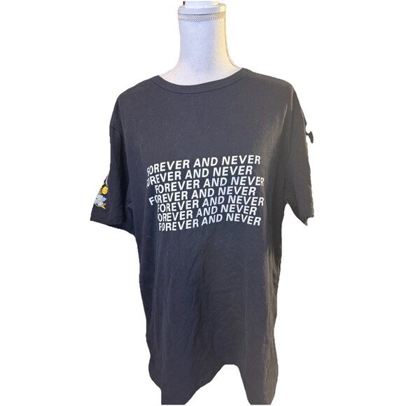 NWT PROFOUND AESTHETIC Graphic Tee T-shirt Streetwear Black Embroidered Large a7 - Picture 1 of 12